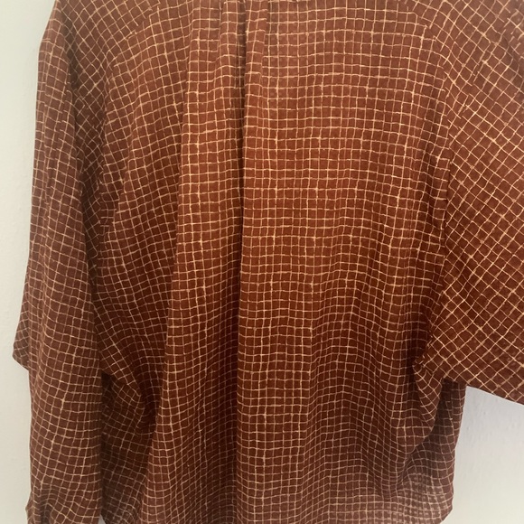 Rust Blouse with Checkered Pattern - Picture 4 of 4